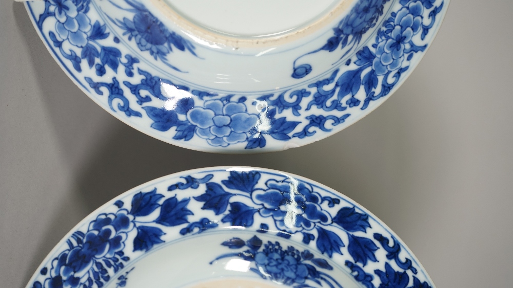 Four Chinese blue and white plates, Kangxi, - Image 7 of 7