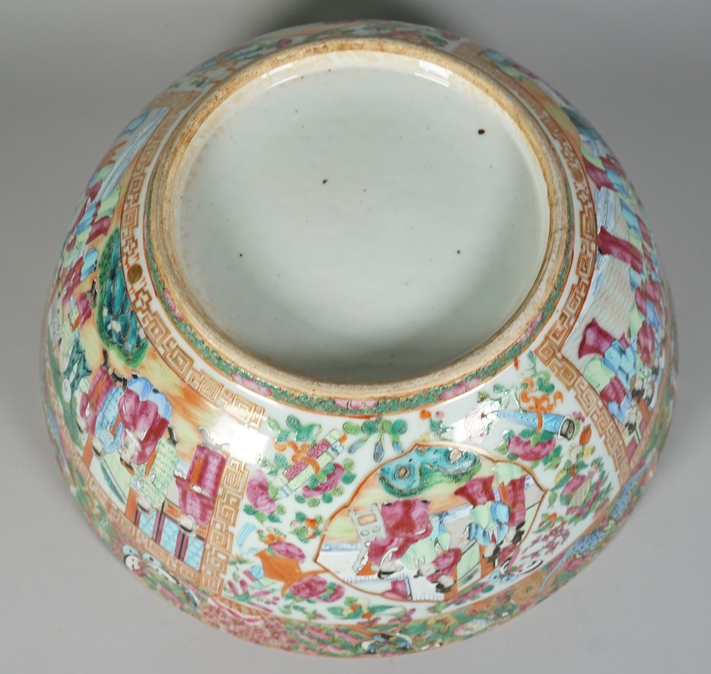 A Canton famille-rose punchbowl, 19th century, - Image 7 of 7