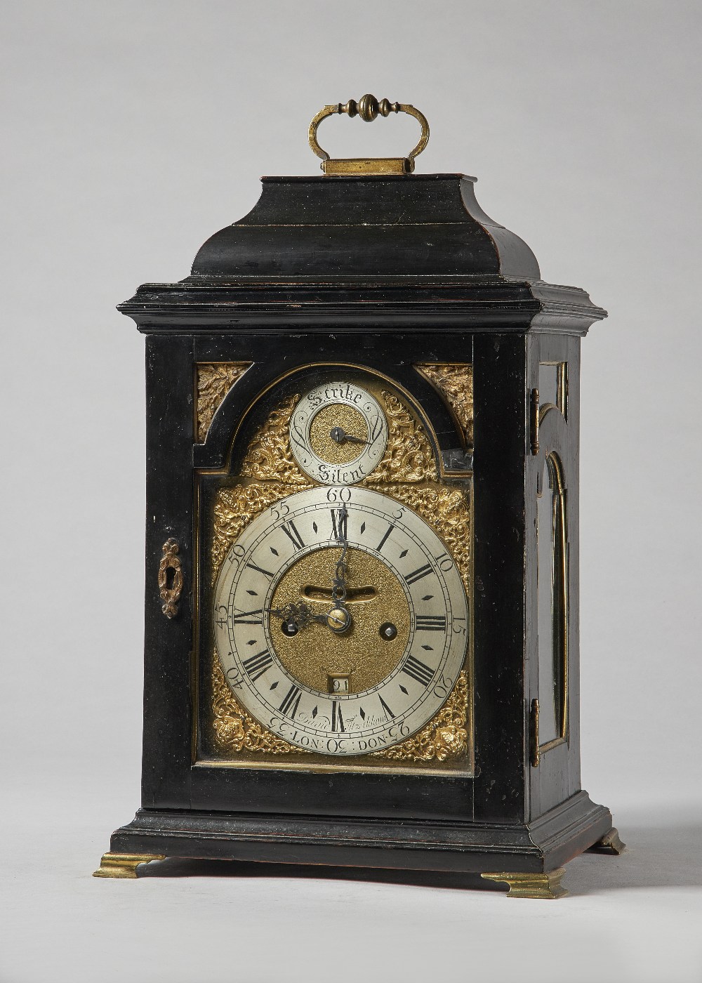 A George II gilt brass-mounted bracket clock By David Fitzschkaw,