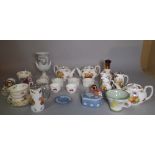Ceramics, including; Hammersley china part tea set decorated with fruit and flowers,