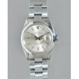 Rolex; a gentleman's Oyster Perpetual stainless steel Date wristwatch, model number 1500,