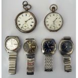 A Seiko Bell-Matic steel cased gentleman's wristwatch, on a steel bracelet,