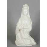 A Chinese blanc-de- chine figure of Guanyin, circa 1700,