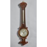 A small early Victorian rosewood wheel barometer By Chamberlain, Bloomsbury, London,