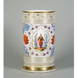 A Paris porcelain cylindrical vase, second half 19th century,