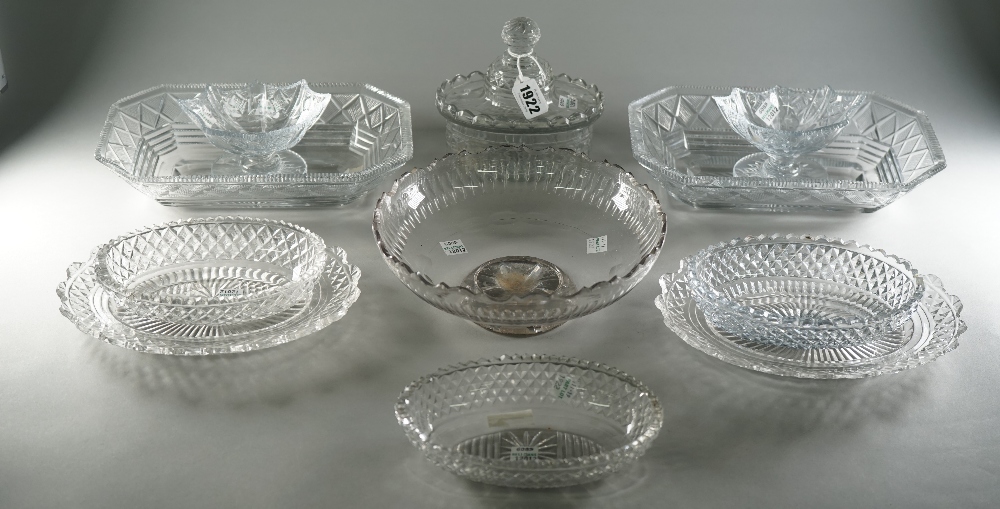 A group of cut glass tableware, early 19th century and later,