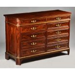 A late 19th century ormolu mounted mahogany document cabinet of Louis XVI style,