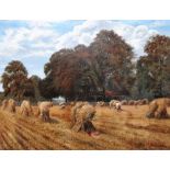 ** Harnett (19th century), Harvest field, oil on canvas, indistinctly signed and dated 1883,