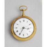 A gilt-metal consular cased cylinder watch with sweep centre seconds The movement by George Graham,