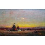 Henri Duvieux (1855-1920), A desert encampment, oil on canvas, signed, 38.5cm x 63cm.