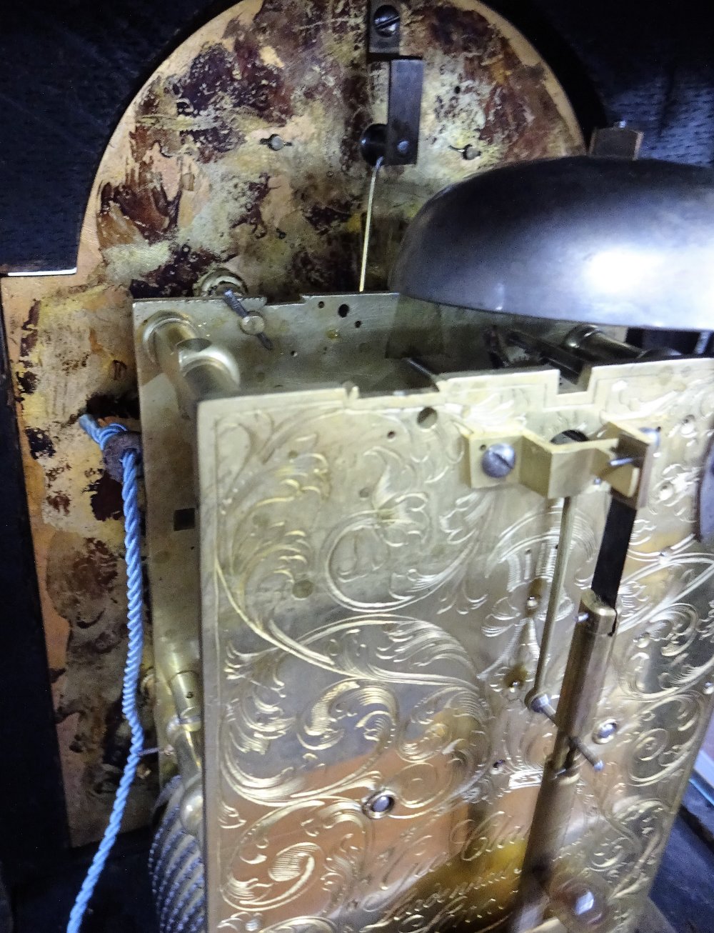 A giltmetal-mounted ebonised bracket clock Inscribed George Clarke, - Image 9 of 10