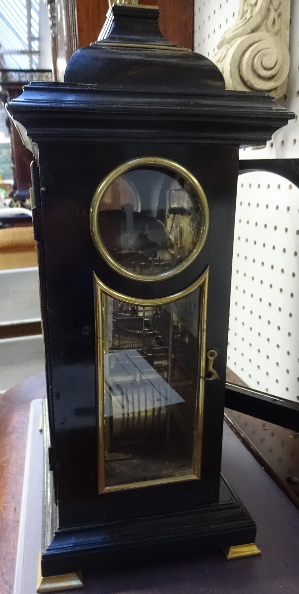 A giltmetal-mounted ebonised bracket clock Inscribed George Clarke, - Image 8 of 10