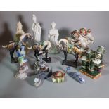 A quantity of mostly 20th century Asian ceramic figures of animals, (qty).