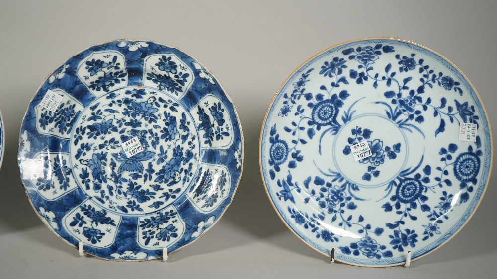 Four Chinese blue and white plates, 18th century, one painted with a hunting scene, - Image 2 of 6