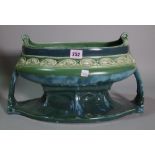 An Austrian green and turquoise Art Nouveau jardiniere, (a.f).