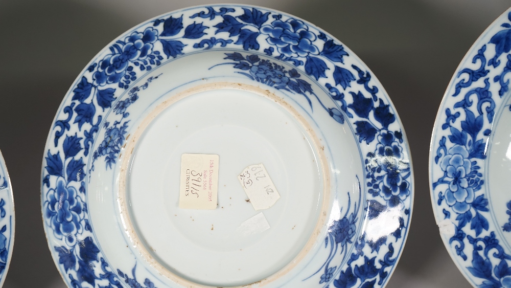 Four Chinese blue and white plates, Kangxi, - Image 6 of 7