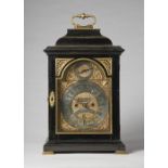 A giltmetal-mounted ebonised bracket clock Inscribed George Clarke,