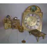 Horological interest; a quantity 19th century and later clock cases and movements, (a.f.).