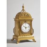 A rare Chinese ormolu and paste-set mantel clock In the style of John Mottram or Henry Borrell,