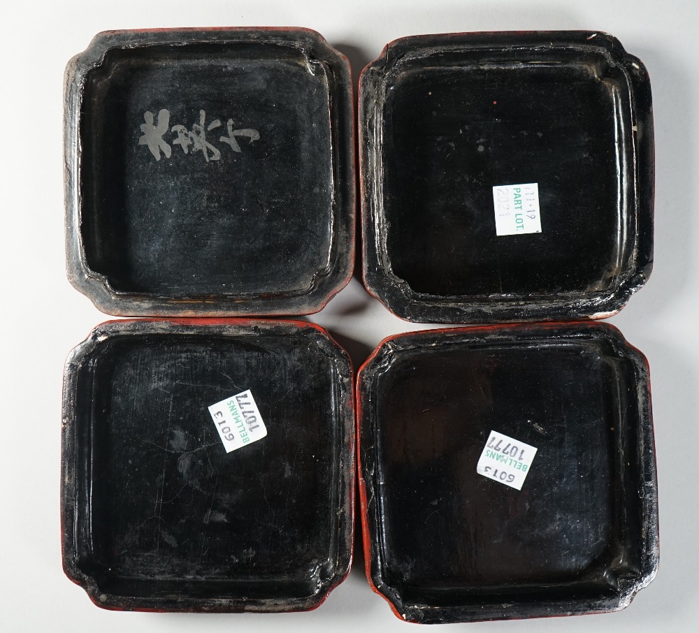 A pair of Chinese cinnabar lacquer boxes and covers, 19th century, - Image 3 of 4