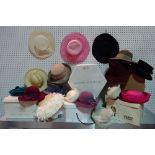 Fashion interest, a quantity of lady's hats, mostly boxed including; Harvey Nicholls, Harrods,