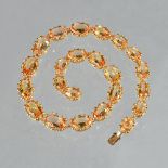 A 19th century gold and Imperial topaz necklace,