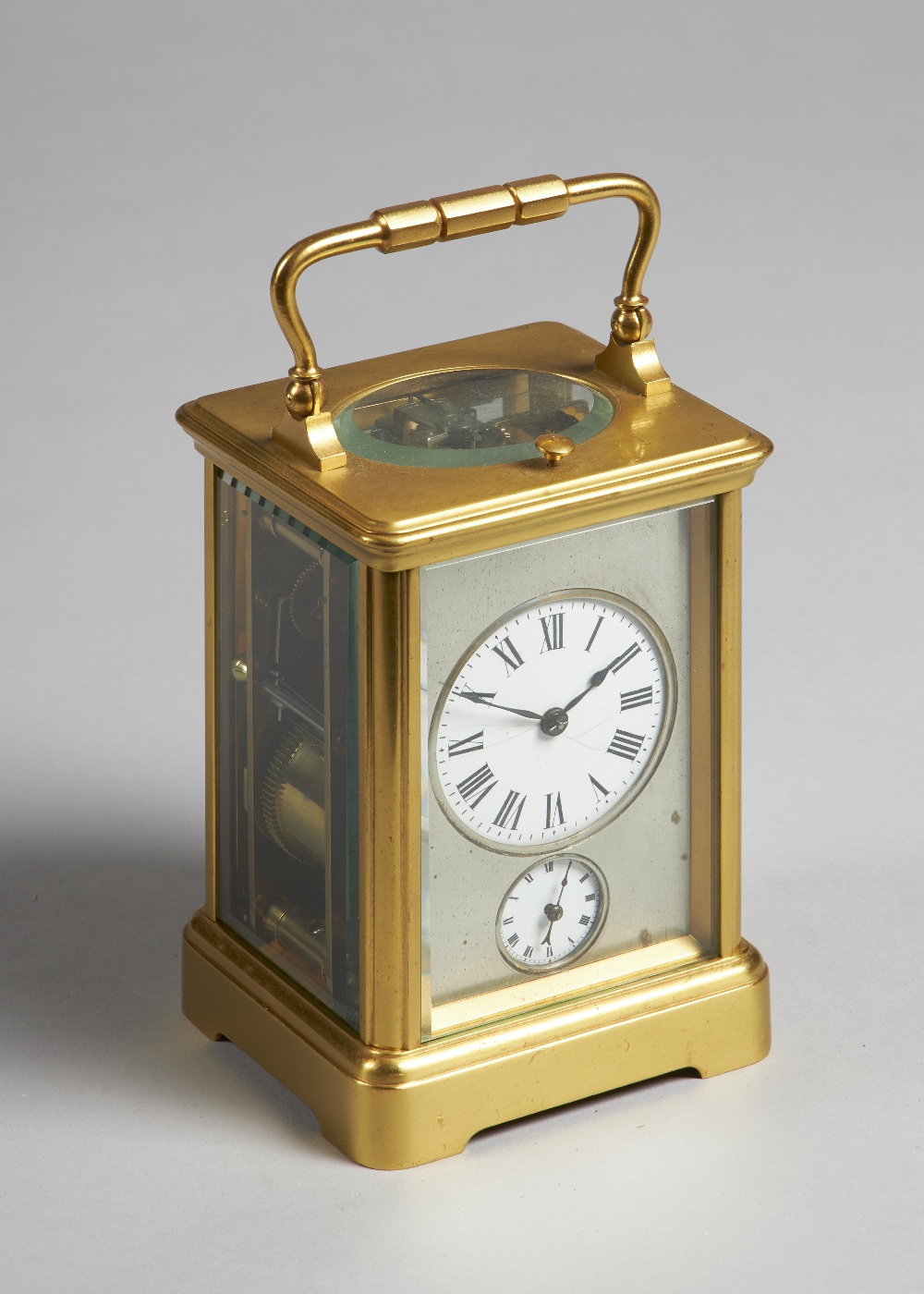 A French gilt brass cased carriage clock Late 19th century In a Corniche case,
