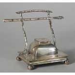 A Chinese export silver inkstand and pen, attributed to the firm of Hung Chong,