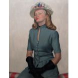 John Whitlock (b.1913), Portrait of a young woman, oil on canvas, signed and dated '49, 90cm x 70cm.