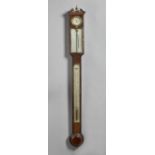 A George III gilt brass-mounted mahogany stick barometer By Adams,