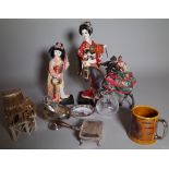 Collectables, mainly Asian, including; a group of 20th century decorative items, dolls,