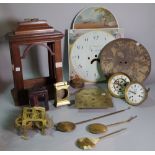 Horological interest comprising; a group of 19th century and later clock parts and cases, (qty).