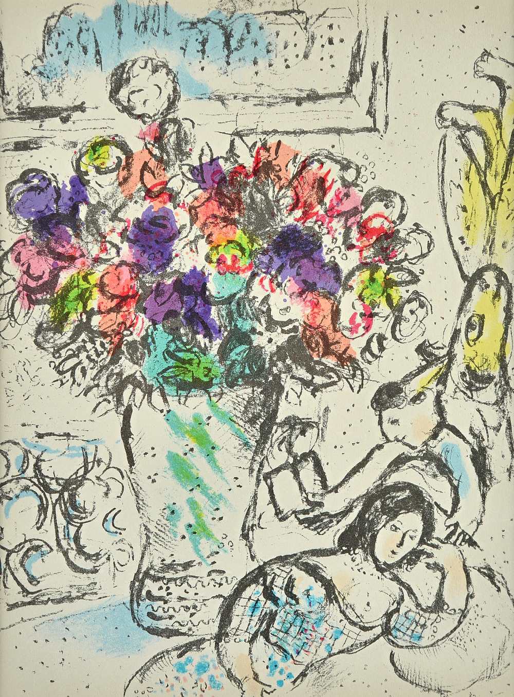 Marc Chagall (1887-1985), Les Anemones, colour lithograph, 31cm x 22.5cm.