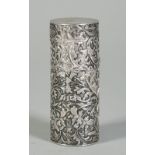 A Chinese export silver container and cover, mark of Leeching, late 19th century,