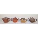 A group of four Chinese Yixing teapots and covers, 19th/20th century,