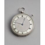 A very rare French silver open-faced key-wound quarter repeating pocket watch with a double-wheel