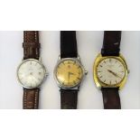 A Longines Admiral HF gilt metal fronted and steel backed gentleman's wristwatch,