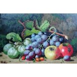 Charles Thomas Bale (1866-1892), still life studies of fruit, a pair, oil on canvas, both signed,