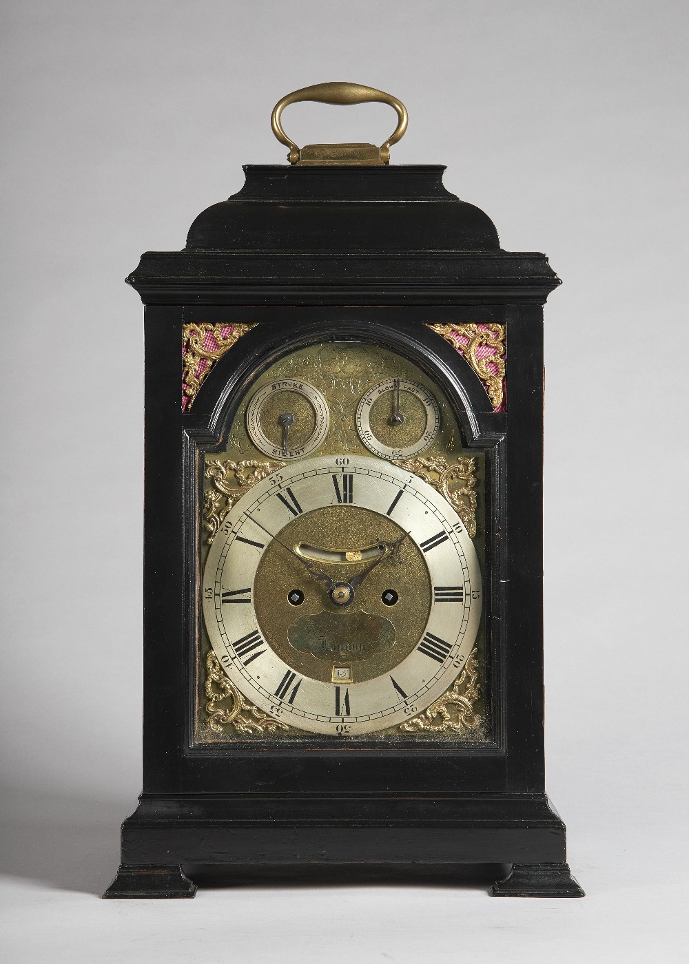 A giltmetal-mounted ebonised table clock Th movement inscribed John Berry,