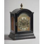 A George III ebonised bracket clock with alarm By John Leroux,