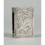 A Chinese export silver matchbox cover, mark of Luen Hing, late 19th/early 20th century,