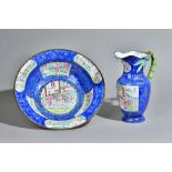 A Canton enamel jug and basin, late 18th/early 19th century,