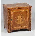 An 18th century and later Italian marquetry inlaid walnut cabinet,