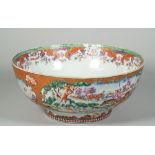 A Chinese export famille-rose hunting punch bowl, Qianlong,