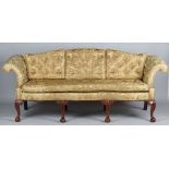 A George II style sofa with hump back,