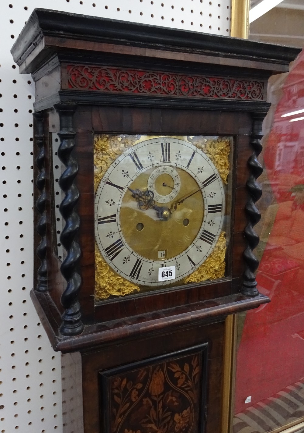 A walnut and marquetry longcase clock By Solomon Bouquet, London, - Image 6 of 27