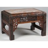 A late 19th century Chinese rectangular low table,