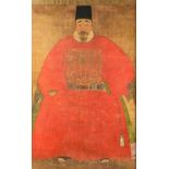 A large ancestor portrait, probably Korean, 17th/18th century, painted on silk,