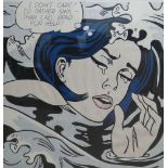 After Roy Lichtenstein, Drowning Girl, silkscreen print,
