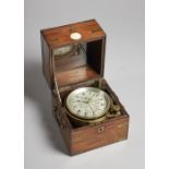 A BRASS-BOUND ROSEWOOD TWO-DAY MARINE CHRONOMETER Signed Bruce, Liverpool, No.